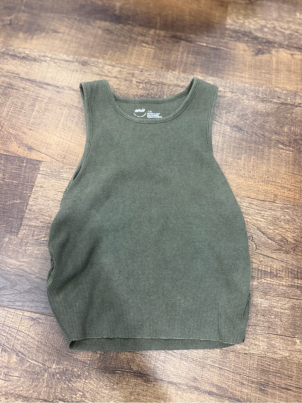 American Eagle Outfitters Olive Ribbed Tank Top